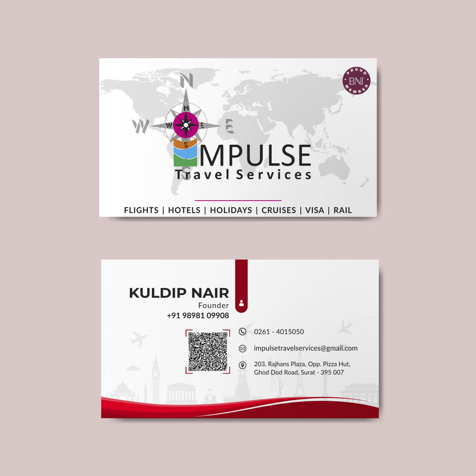Travel Agency Visiting Card Design for Tours & Holidays