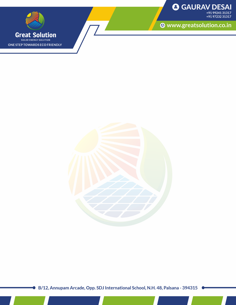 Custom Solar Company Letterhead Design | Print-Ready & Brand-Focused