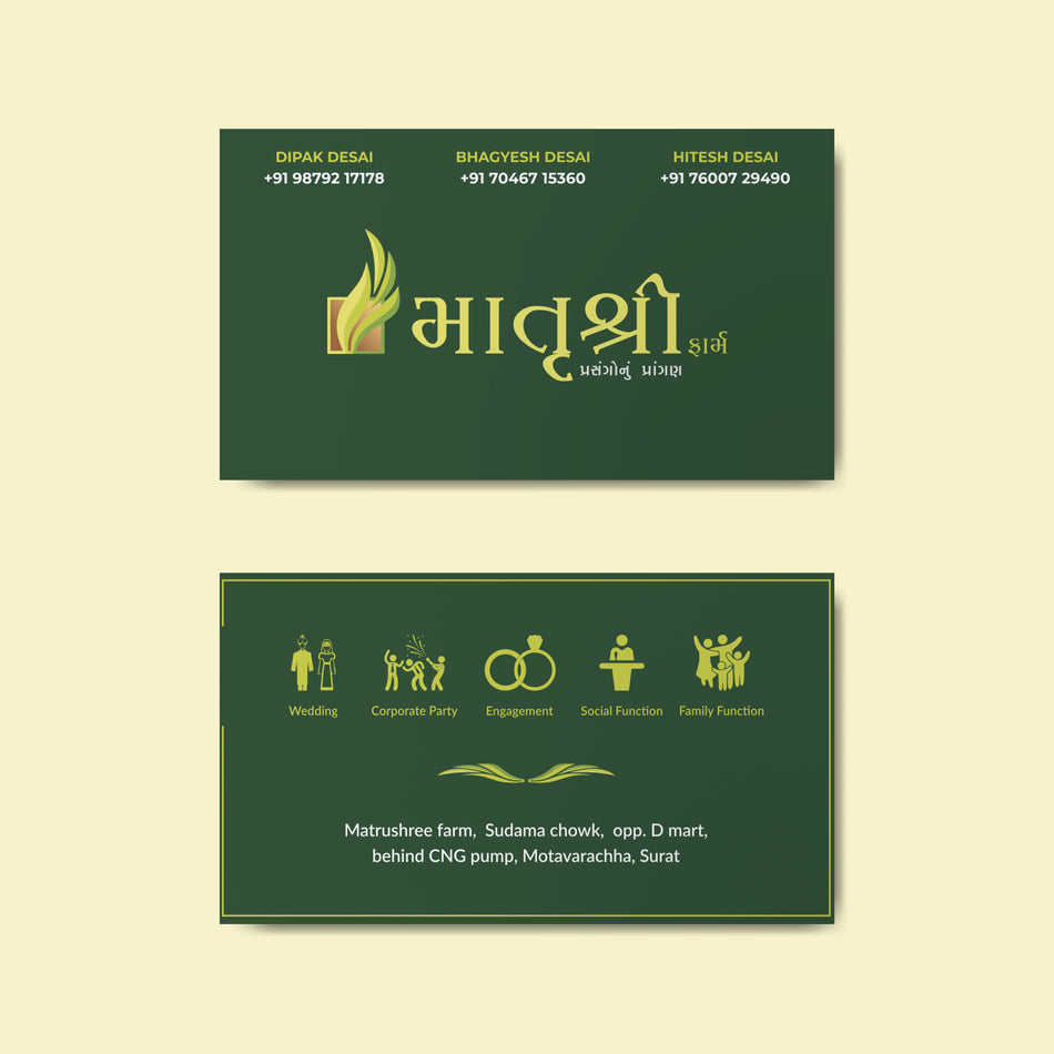 Celebrate in Style — Custom Visiting Cards for Party Plots & Event Venues