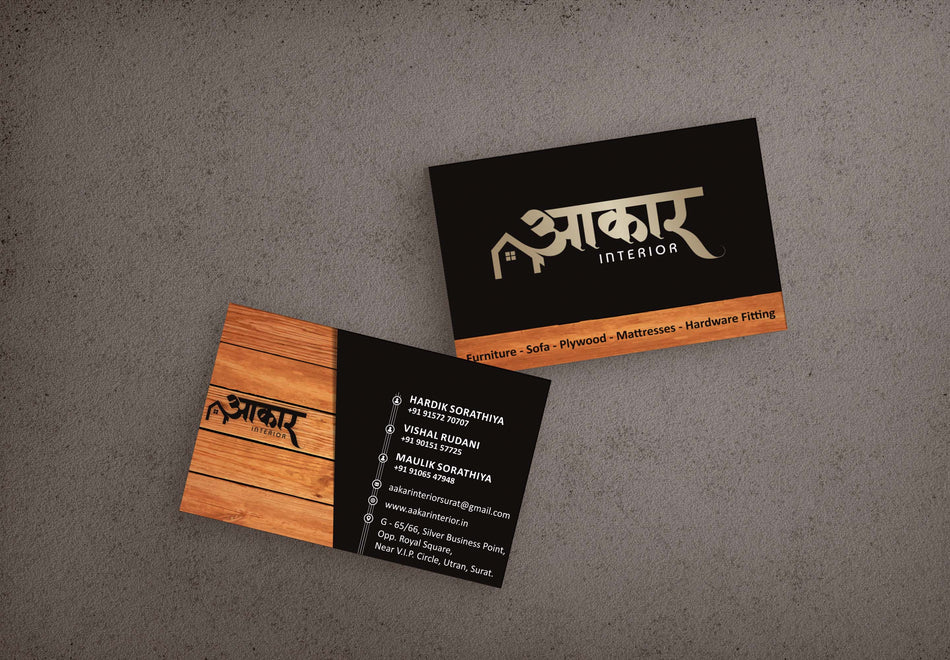 Custom Visiting Card Design — Hardware Shop & Furniture Branding