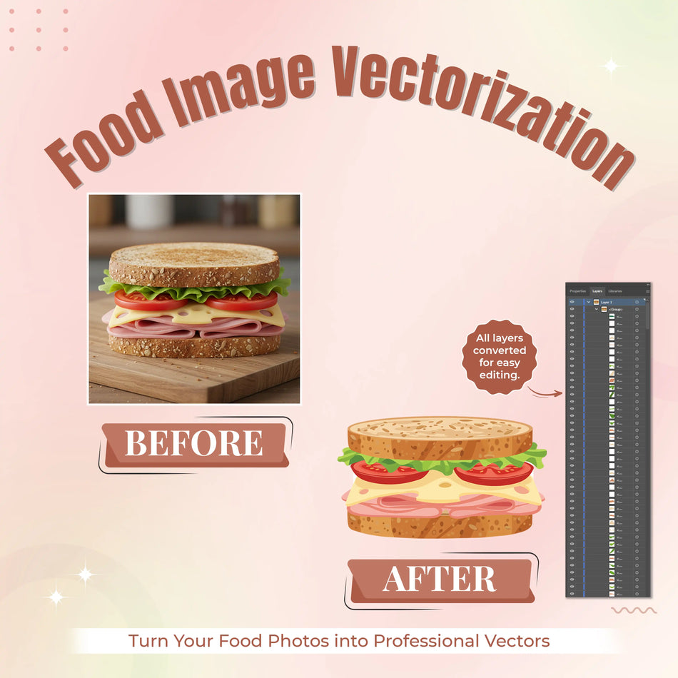 Food Image Vectorization – Turn Your Food Photos into Professional Vectors