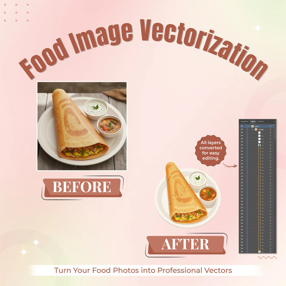 Vectorize Your Food Images – Get High-Quality Vector Files for Menus and Branding